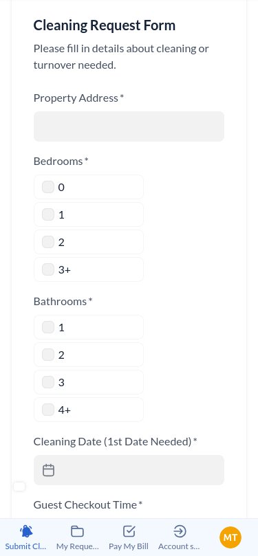 Cleaning Request Form